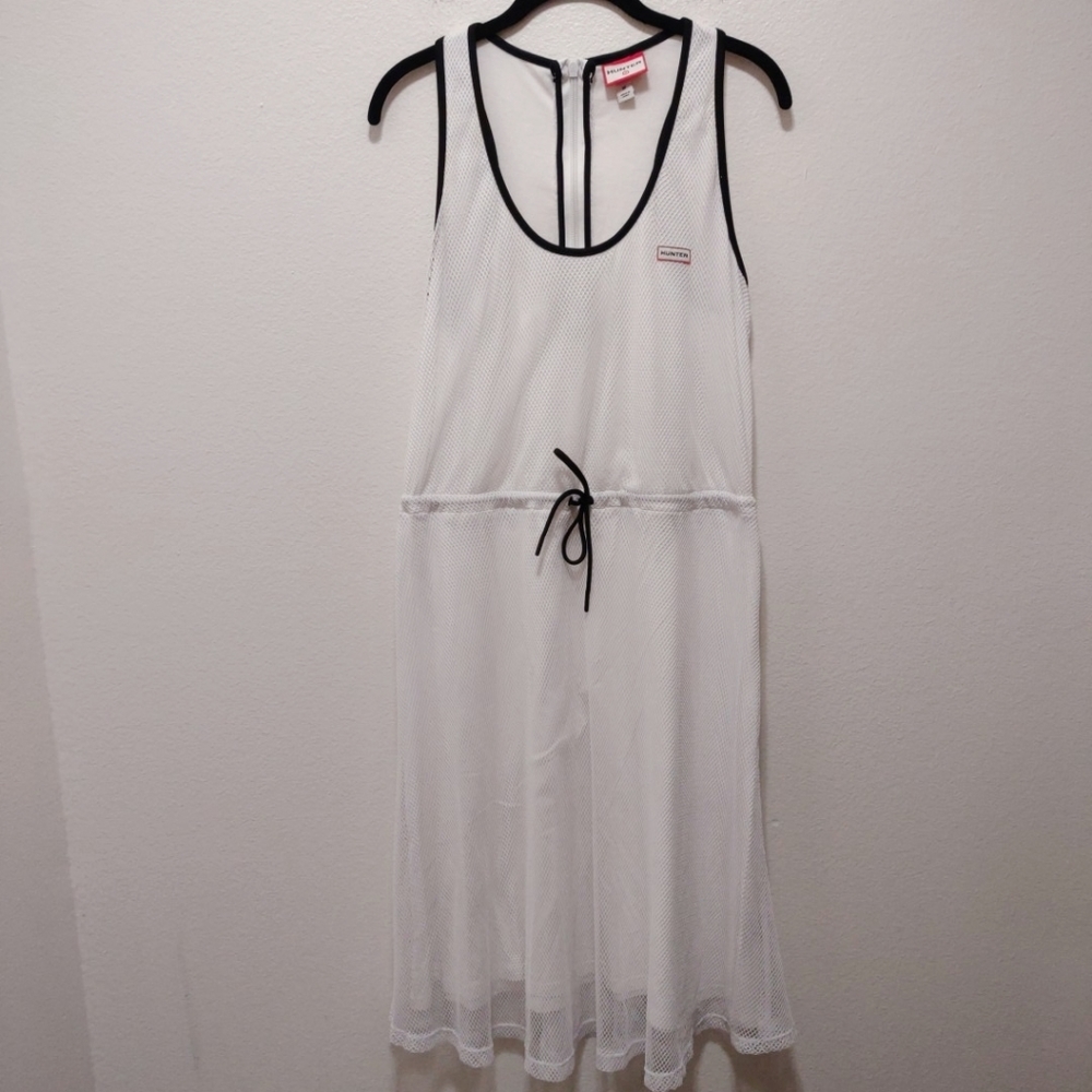 Hunter White Racerback Mesh Dress Medium